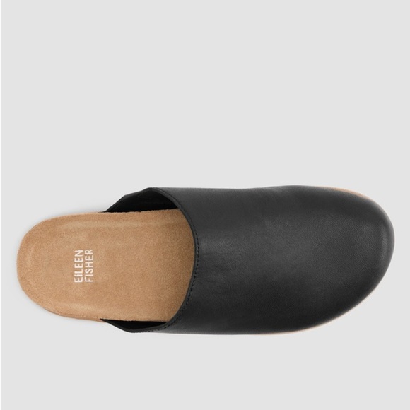 Eileen Fisher Black Slip-On Mules Bios Leather Mule NWOB - Picture 4 of 8
